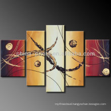 5 Panels Abstract Canvas Paintings